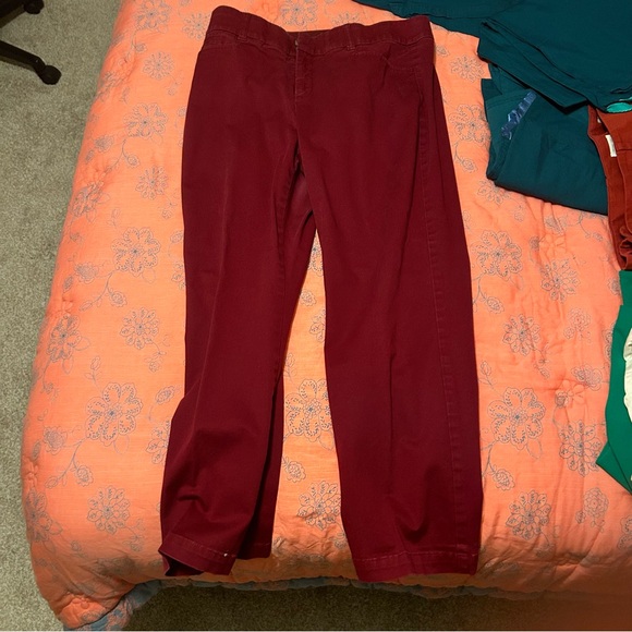 JM Collection - PETITE Red Pants - Picture 3 of 3